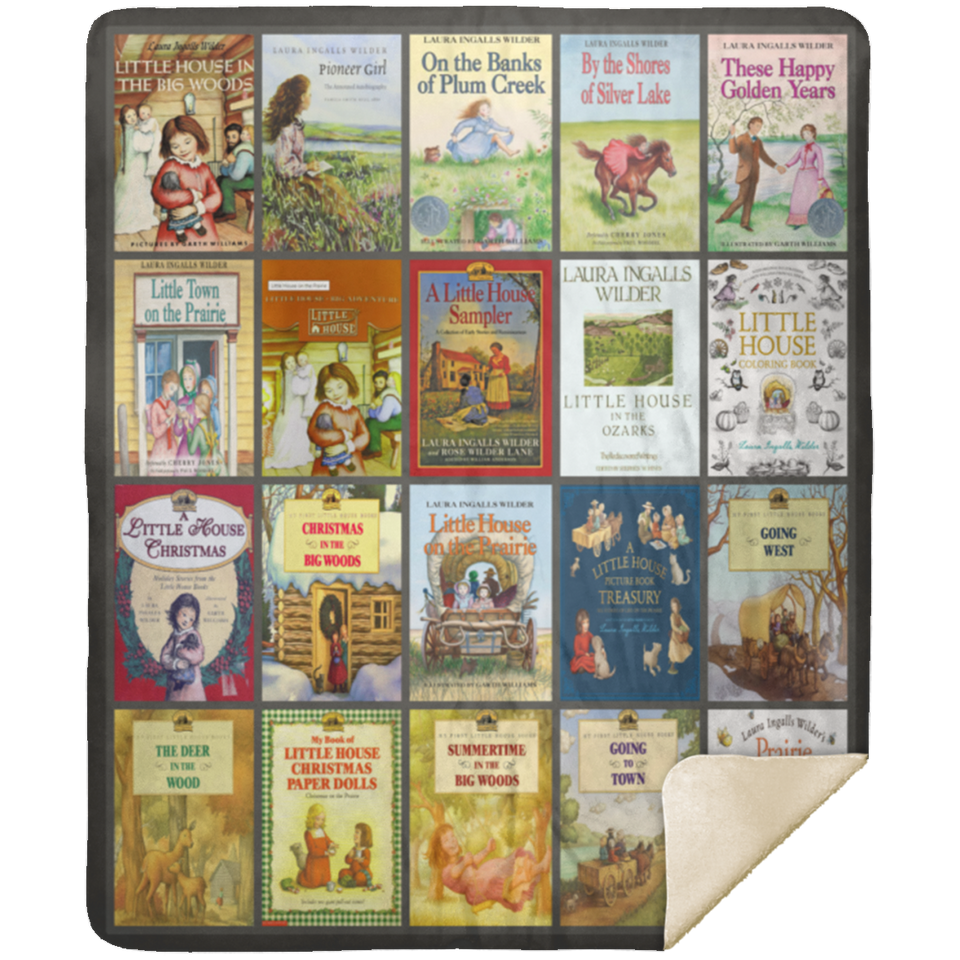 Laura Ingalls Wilder Books Blanket, Laura Ingalls Wilder Fleece, Sherpa Blanket - MSHM Premium Mink Sherpa Blanket 50x60