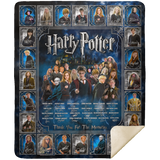 Harry Potter Blanket, Thank You For The Memories Fleece, Sherpa Blankets MSHM Premium Sherpa Blanket 50x60