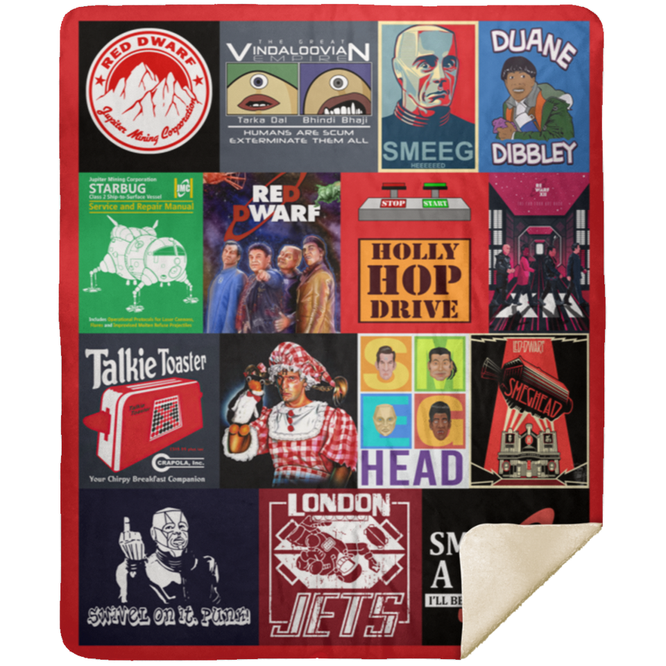 Red Dwarf Blanket, Red Dwarf TV Series Fleece, Sherpa Blanket All Seasons MSHM Premium Sherpa Blanket 50x60