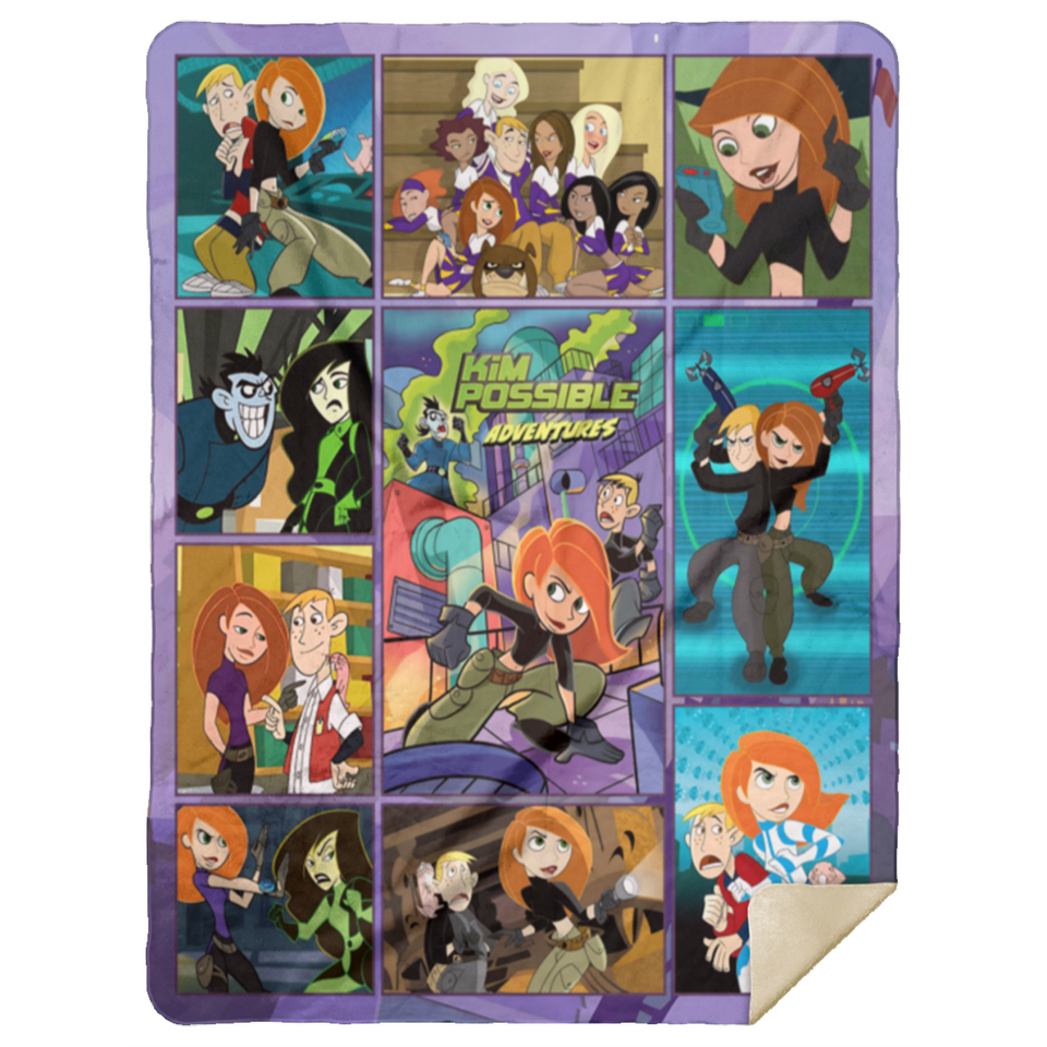Kim Possible Blanket, Kim Possible Cartoon Fleece, Sherpa Blanket MSHL Premium Sherpa Blanket 60x80