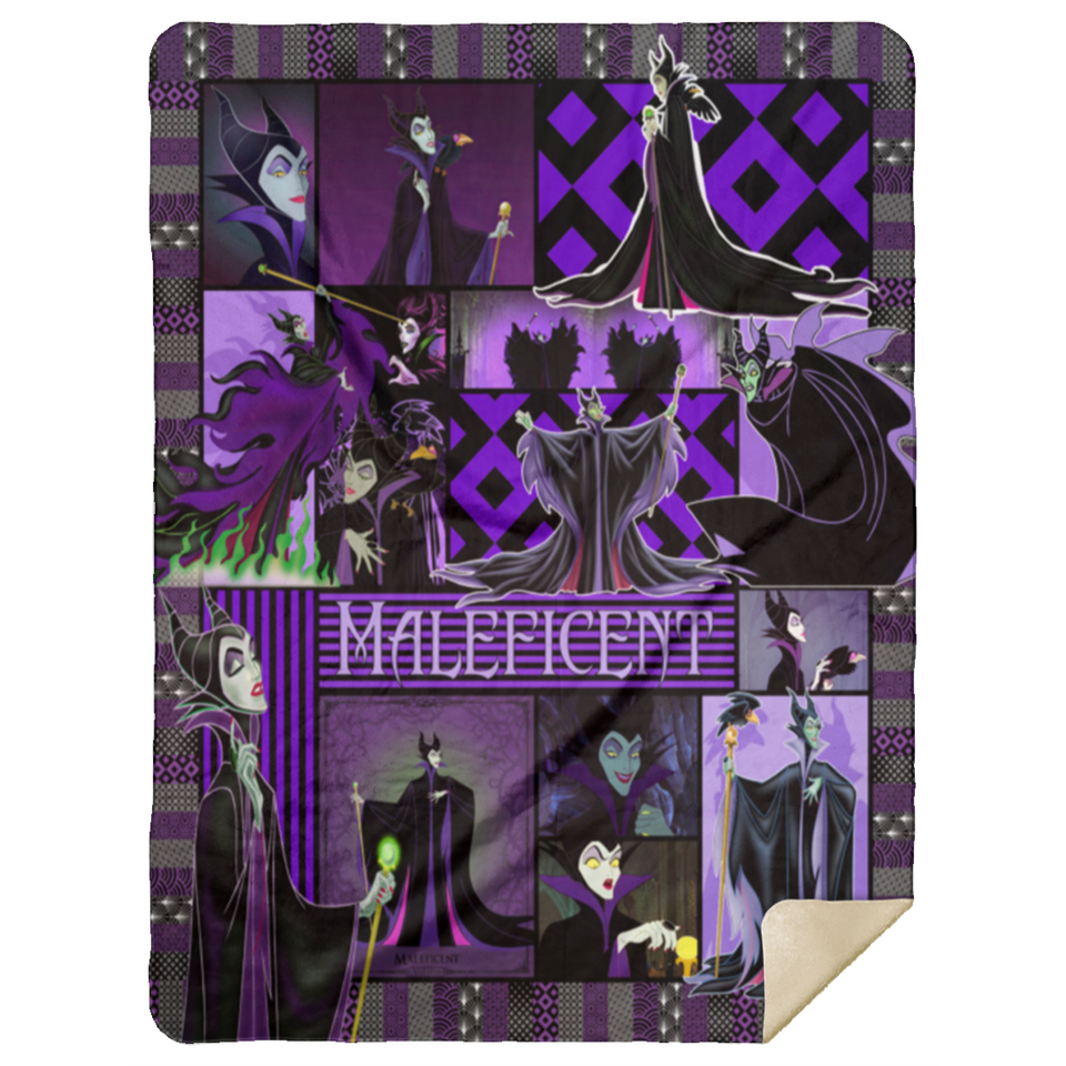 Maleficent Queen Blanket, Sleeping Beauty Fleece, Sherpa Villain Movie Witch MSHL Premium Sherpa Blanket 60x80