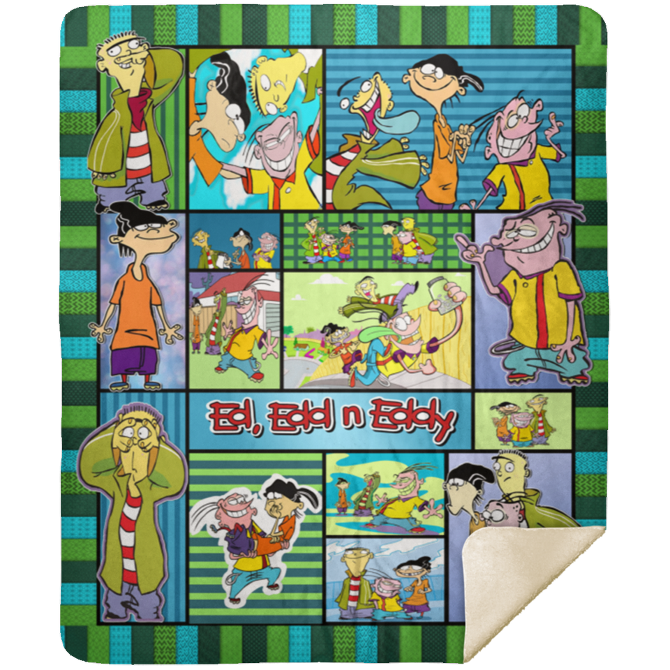 Ed, Edd n Eddy Blanket, Ed Edd n Eddy Cartoon TV Series Fleece, Sherpa Blanket MSHM Premium Sherpa Blanket 50x60