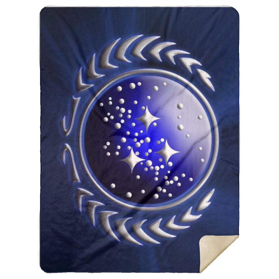 StarTrek UFP Stone Blanket, Star Trek Soft Fleece, Sherpa Blanket - MSHL Premium Mink Sherpa Blanket 60x80