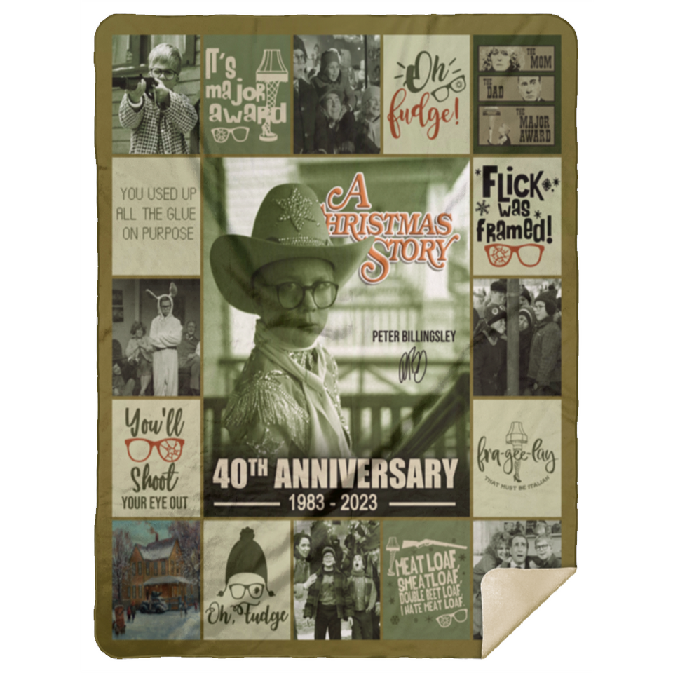 A Christmas Story Blanket, A Christmas Story 40th Anniversary Fleece Blanket MSHL Premium Sherpa Blanket 60x80