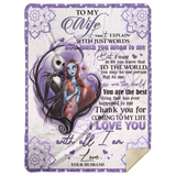to My Wife Blanket, Jack And Sally Blanket, Valentine’s Fleece, Sherpa Blanket MSHL Premium Sherpa Blanket 60x80