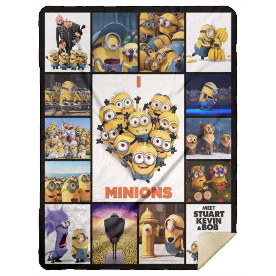 Minions Blanket Minions 3D Quilt Fleece Sherpa Throw Blanket Minions Banana MSHL Premium Sherpa Blanket 60x80