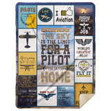 Pilot Blanket, The Sky Is Home Fleece, Sherpa Blanket MSHL Premium Mink Sherpa Blanket 60x80