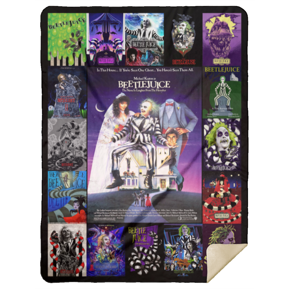 Beetlejuice Blanket, Beetlejuice Movie Quilt, Fleece, Sherpa Blanket MSHL Premium Sherpa Blanket 60x80