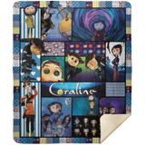 Coraline Blanket, Coraline Cartoon Movie Fleece, Sherpa Blanket MSHM Premium Mink Sherpa Blanket 50x60