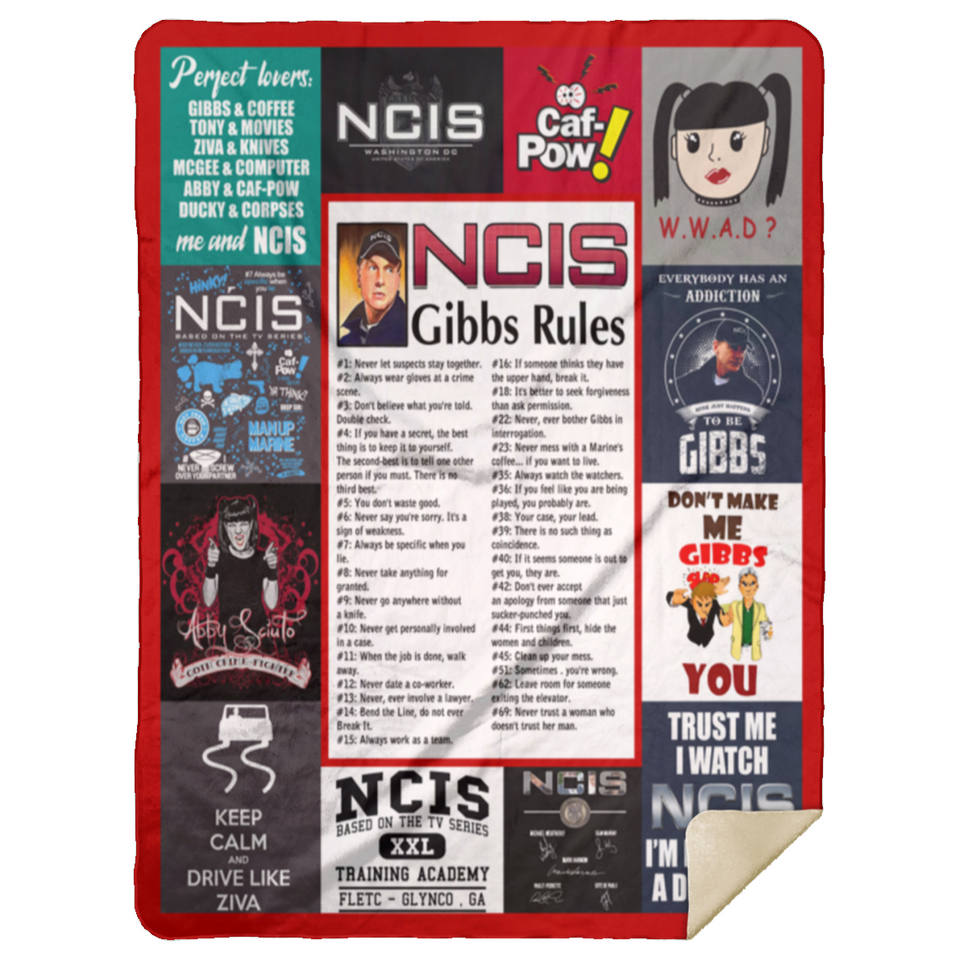 NCIS Gibbs' Rules Blankets, David McCallum Fleece Sherpa Blankets MSHL Premium Sherpa Blanket 60x80