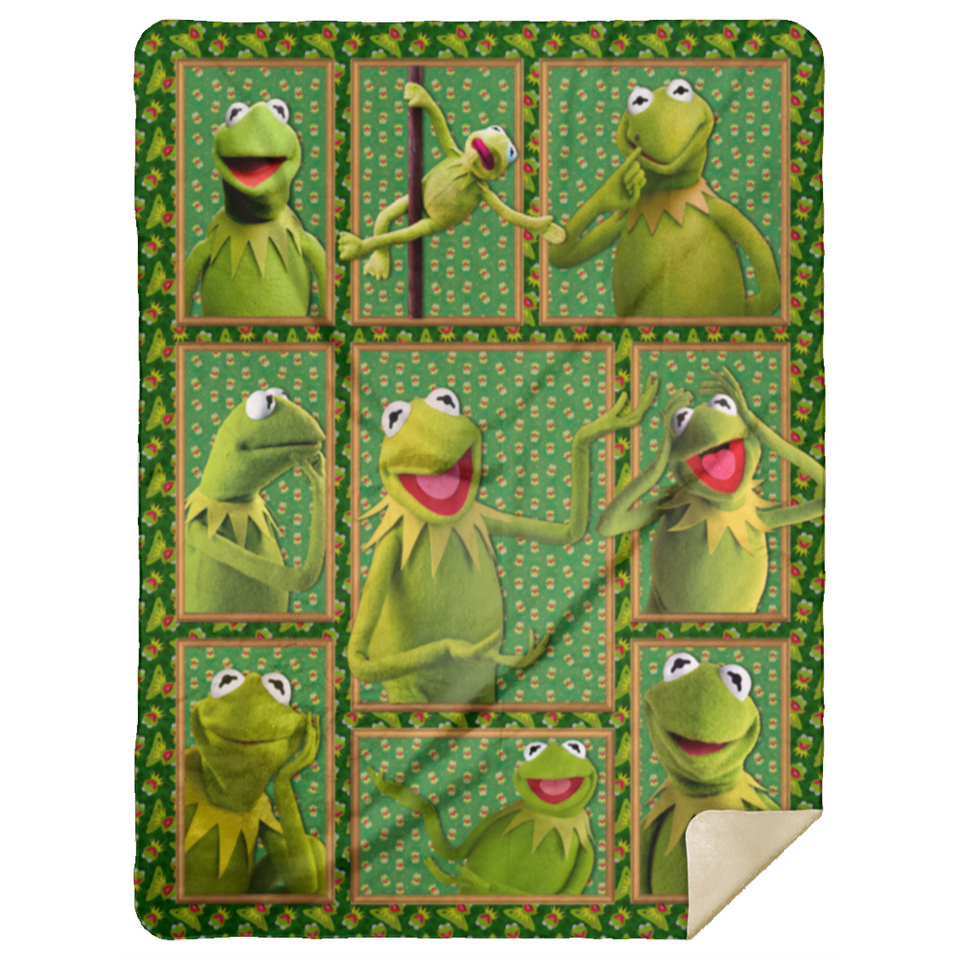 Frog Blanket, Kermit the Frog Fleece, Sherpa Blanket Soft All Seasons MSHL Premium Sherpa Blanket 60x80