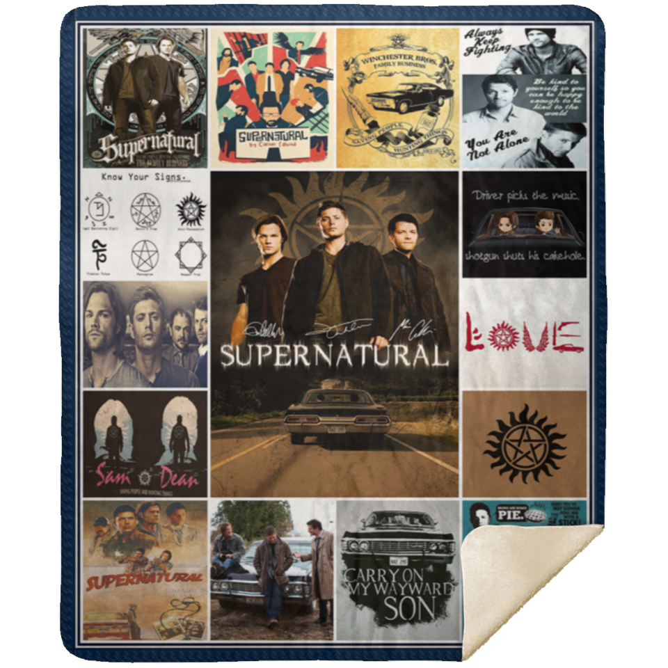 Supernatural Blanket, Supernatural TV series Fleece Sherpa Blanket Soft and Cozy MSHM Premium Sherpa Blanket 50x60