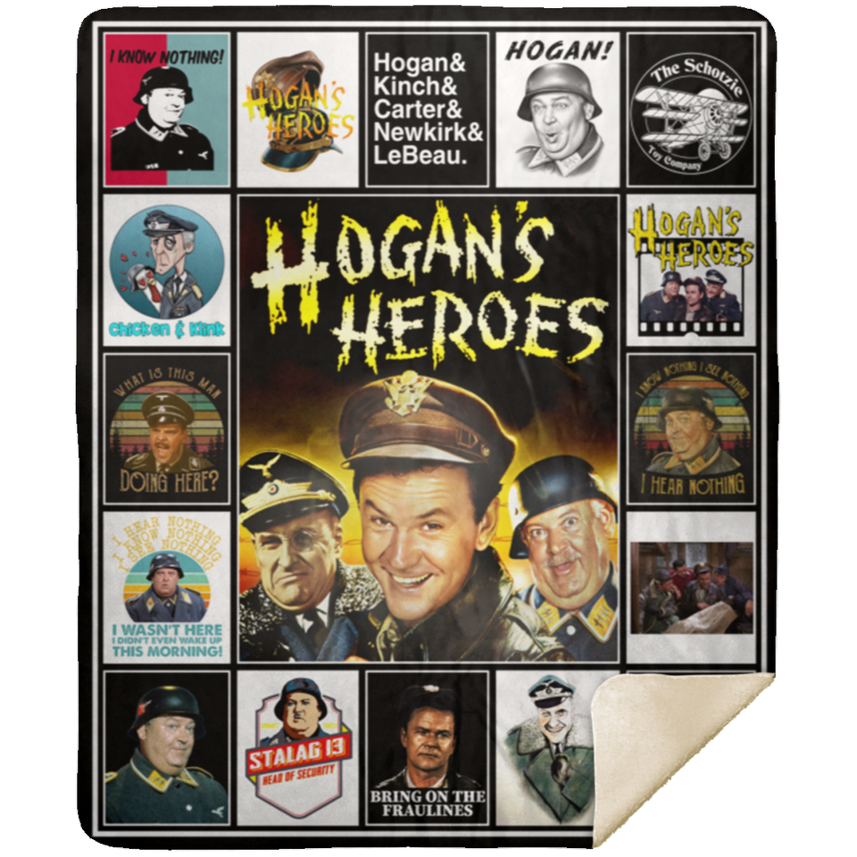 Hogan's Heroes Blankets, German World War II Fleece Sherpa, Bob Crane 2 MSHM Premium Sherpa Blanket 50x60
