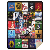 Broadway Musicals Blanket, Broadway theatre Fleece, Sherpa Blanket MSHL Premium Sherpa Blanket 60x80
