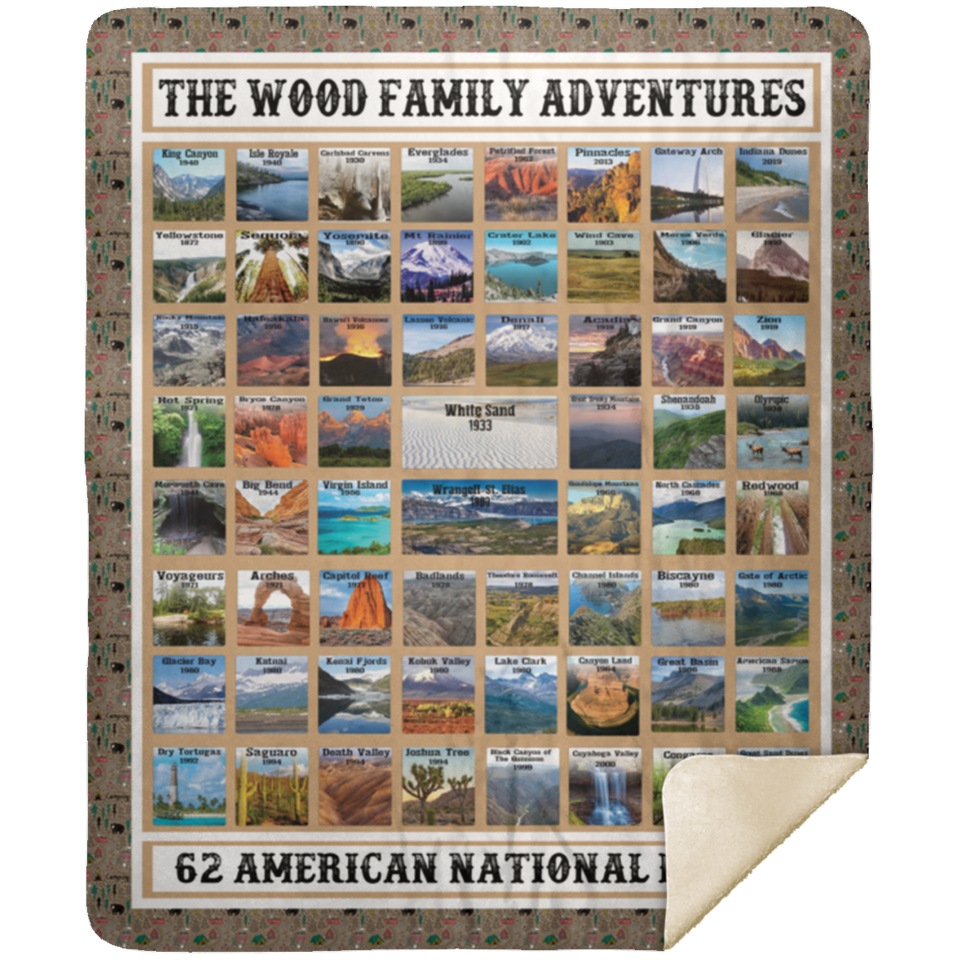 THE WOOD FAMILY ADVENTURES - MSHM Premium Mink Sherpa Blanket 50x60