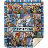 Zootopia Blanket, Zootopia Cartoon Movie Fleece, Sherpa Blanket - MSHM Premium Mink Sherpa Blanket 50x60