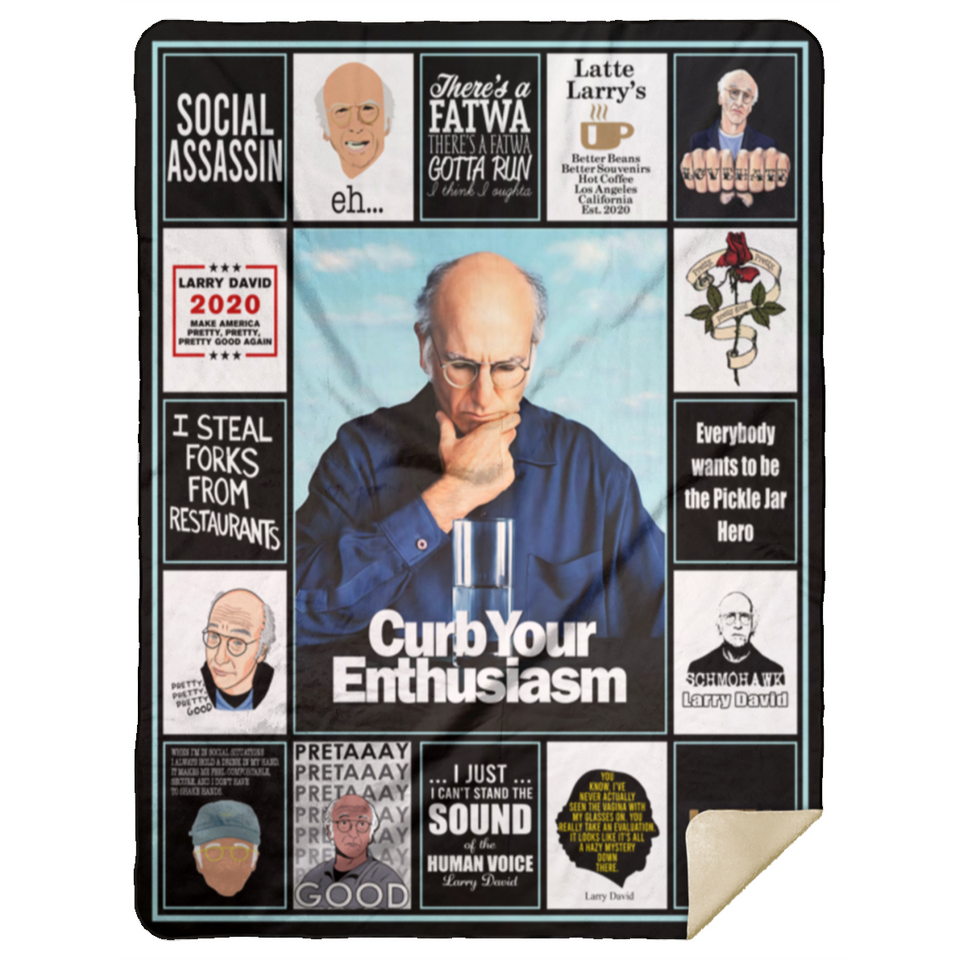 Curb Your Enthusiasm Blanket, Curb Your Enthusiasm TV Fleece, Sherpa Blanket MSHL Premium Sherpa Blanket 60x80