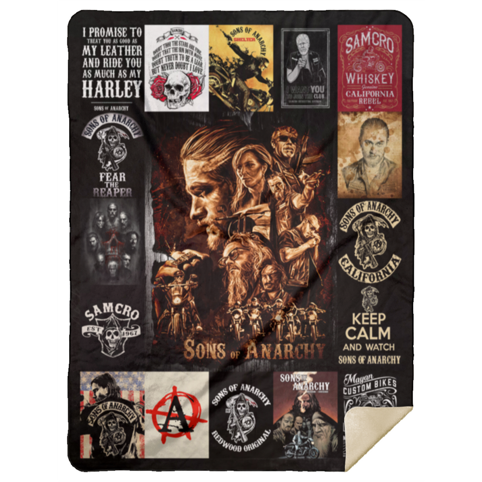 Sons Of Anarchy Fleece, Sherpa Blanket, Sons of Anarchy TV Series Blanket MSHL Premium Sherpa Blanket 60x80