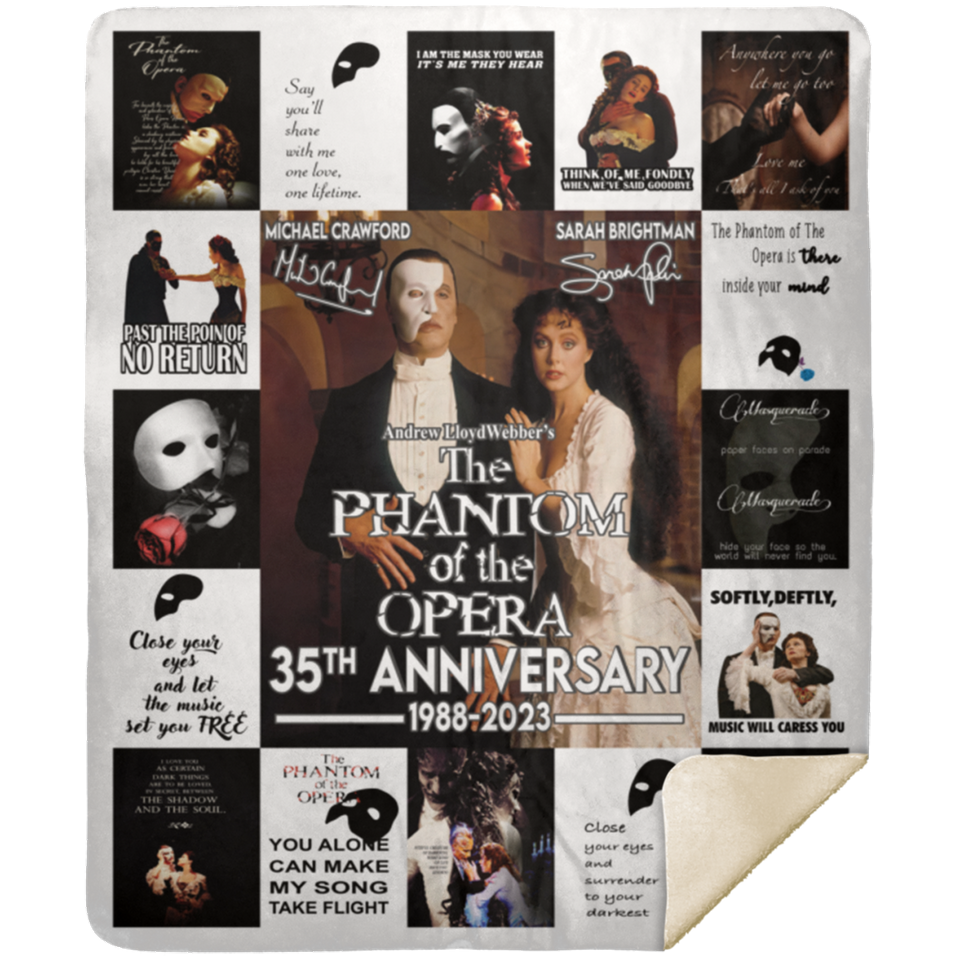 The Phantom Of The Opera Blanket, 35th Annisary Fleece, Sherpa Blanket - MSHM Premium Mink Sherpa Blanket 50x60