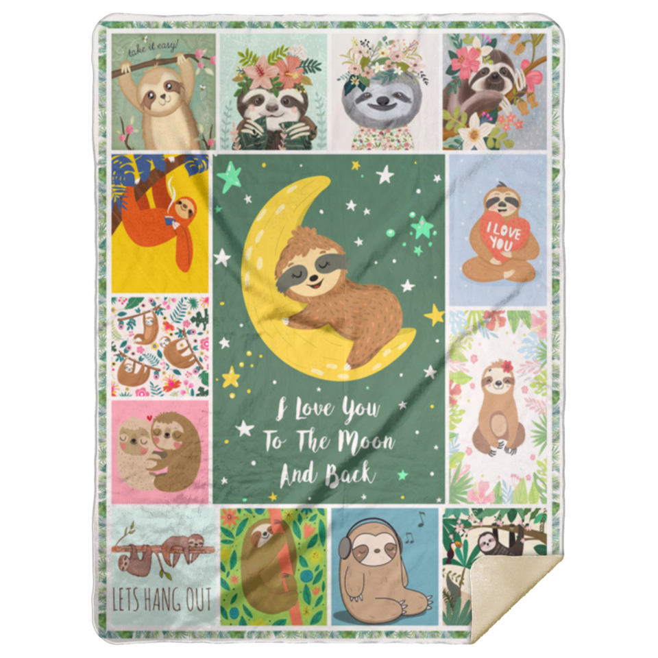 Cute Sloth Blanket, Sloths Lovers Fleece, Sherpa Blanket - MSHL Premium Mink Sherpa Blanket 60x80