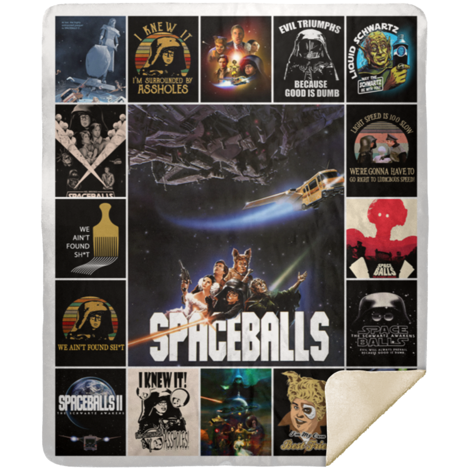 Spaceballs Blanket, Spaceballs Movies Fleece, Sherpa Blanket MSHM Premium Sherpa Blanket 50x60