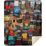 Stephen King Blanket, The Full Collection of Stephen King Books Fleece Blanket MSHM Premium Mink Sherpa Blanket 50x60