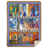 Horse Abstract Art Blanket, Gifts For Birthday Christmas Fleece, Sherpa Blanket MSHL Premium Mink Sherpa Blanket 60x80