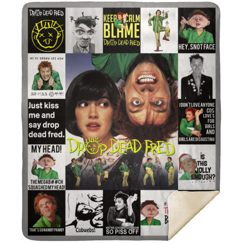 Drop Dead Fred Blanket, Drop Dead Fred Movie Fleece, Sherpa Blanket MSHM Premium Mink Sherpa Blanket 50x60
