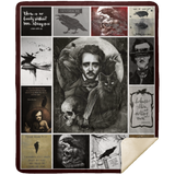 Edgar Allan Poe Blanket, Edgar Allan Poe Books Fleece, Sherpa Blanket MSHM Premium Mink Sherpa Blanket 50x60