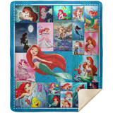The Little Mermaid Blanket, The Little Mermaid Fleece, Sherpa Blanket MSHM Premium Sherpa Blanket 50x60