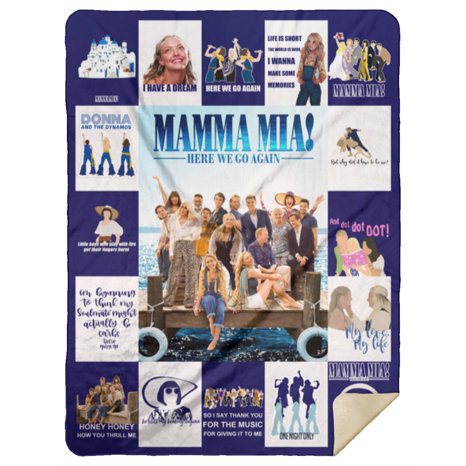Mamma Mia Blanket, Mamma Mia Movie Musical Fleece, Sherpa Blanket MSHL Premium Mink Sherpa Blanket 60x80