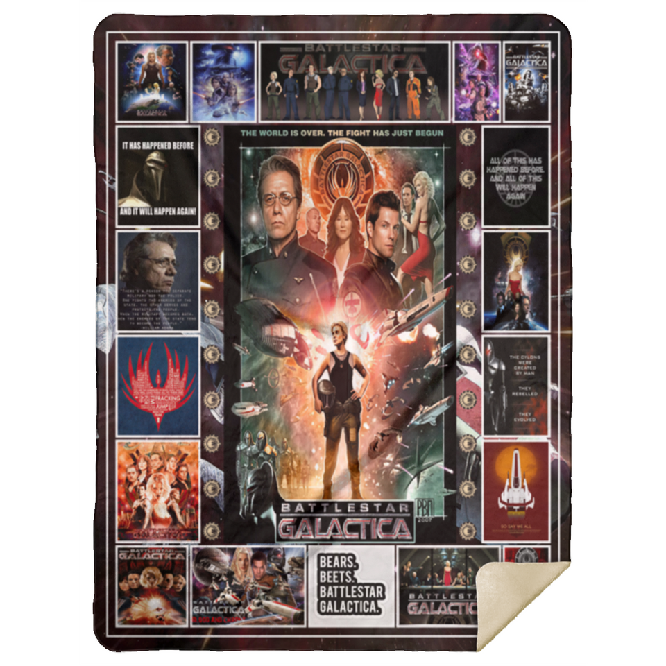 Battlestar Galactica Fleece, Sherpa Blanket, Battlestar Galactica TV Series - MSHL Premium Mink Sherpa Blanket 60x80