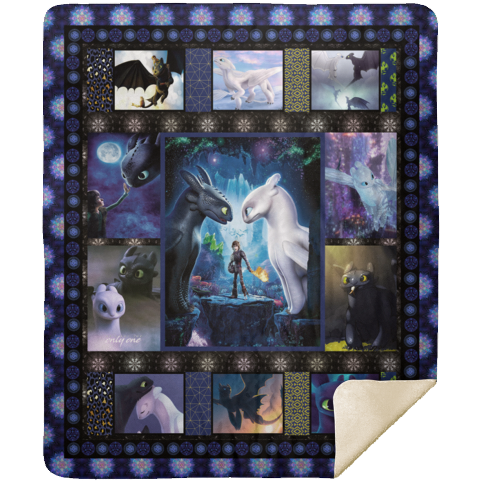 How To Train Your Dragon Movie 3D Blanket, Dragon Fleece, Sherpa Blanket MSHM Premium Mink Sherpa Blanket 50x60