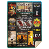 Vietnam Veteran Blanket, U.S. Army Veteran Soft and Warm Fleece, Sherpa Blanket - MSHL Premium Mink Sherpa Blanket 60x80
