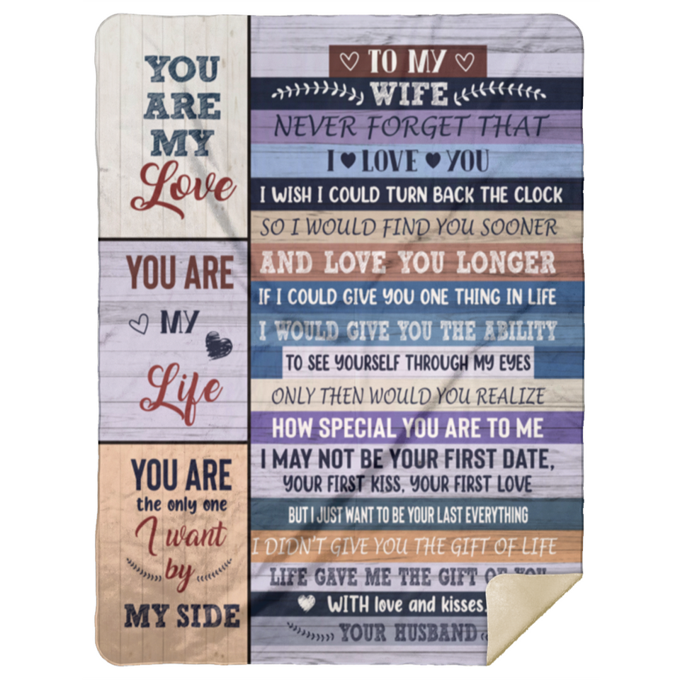 Wedding, Anniversary Birthday Gift for Wife from Husband Fleece Sherpa Blanket MSHL Premium Sherpa Blanket 60x80
