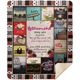 Retirement Blanket, Happy Retirement Quilt, Fleece Sherpa, Birthday Gift Ideas - MSHM Premium Mink Sherpa Blanket 50x60