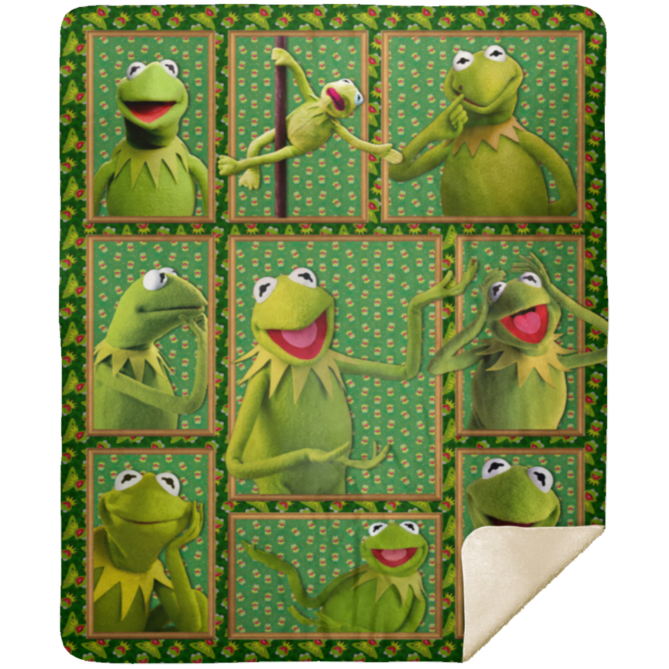 Frog Blanket, Kermit the Frog Fleece, Sherpa Blanket Soft All Seasons MSHM Premium Sherpa Blanket 50x60
