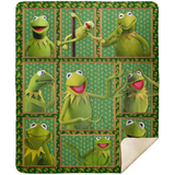 Frog Blanket, Kermit the Frog Fleece, Sherpa Blanket Soft All Seasons MSHM Premium Sherpa Blanket 50x60