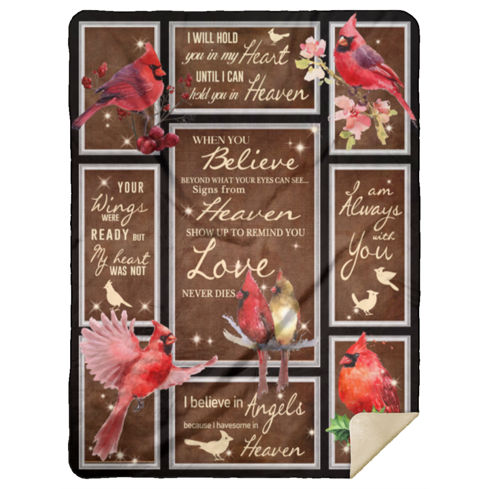 Cardinal Blanket, When You Believe Fleece, Sherpa Blanket, Gift Ideas MSHL Premium Sherpa Blanket 60x80