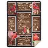 Cardinal Blanket, When You Believe Fleece, Sherpa Blanket, Gift Ideas MSHL Premium Sherpa Blanket 60x80