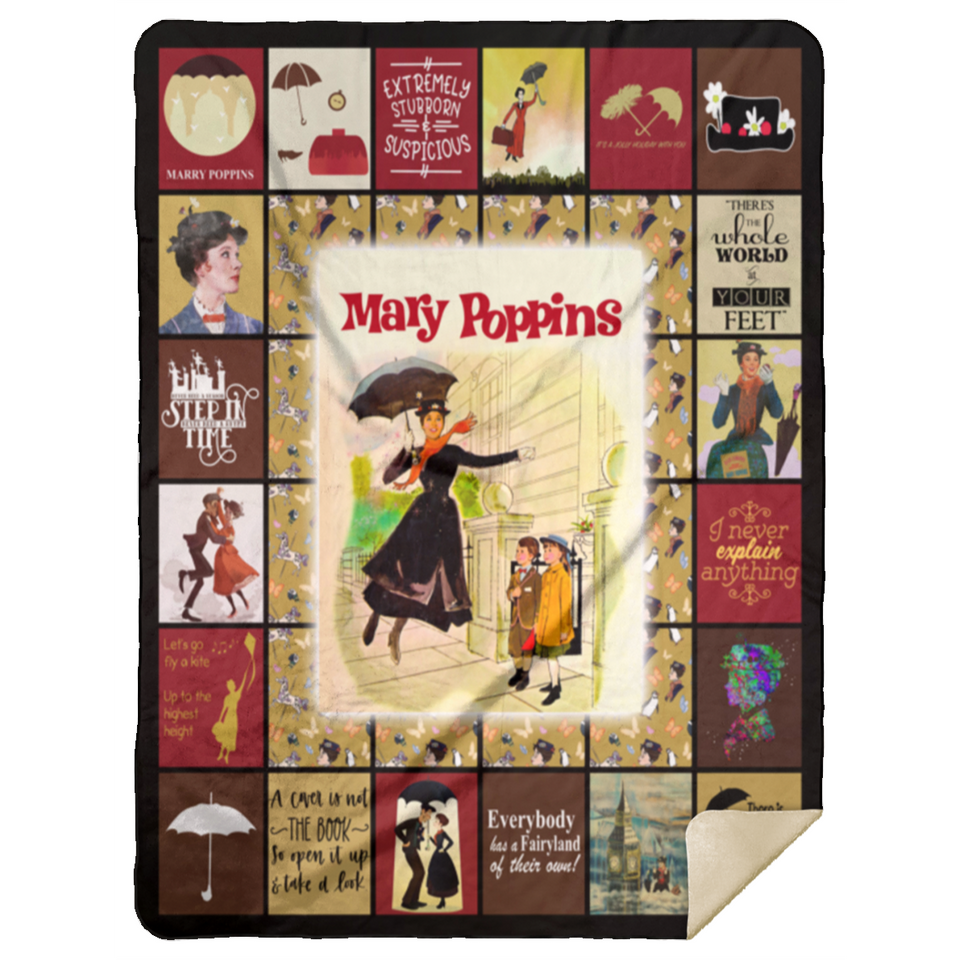 Mary Poppins Blanket, Mary Poppins Classic Movies Fleece, Sherpa Blanket MSHL Premium Sherpa Blanket 60x80