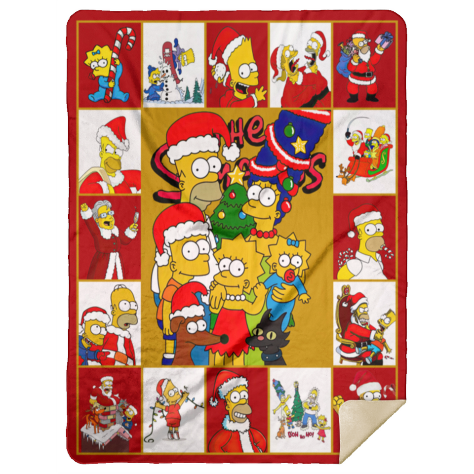 The Simpsons Blanket, The Simpsons Cartoon TV Series Fleece, Sherpa Blanket MSHL Premium Sherpa Blanket 60x80