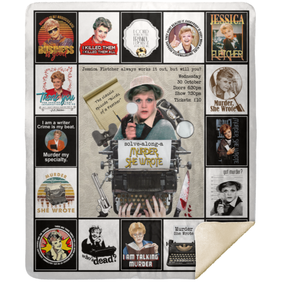 Murder she wrote Blanket, jessica fletcher Fleece, Sherpa Blanket MSHM Premium Sherpa Blanket 50x60