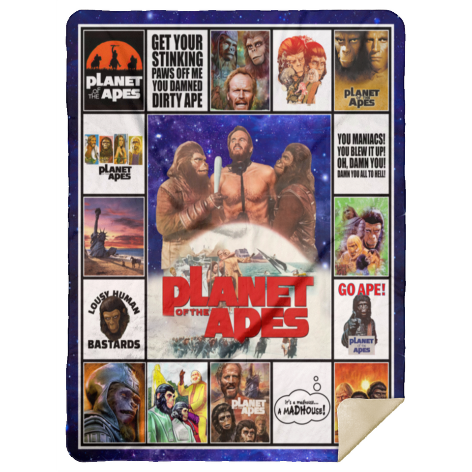 Planet Of The Apes Blankets, Planet Of The Apes Fleece Sherpa Blanket MSHL Premium Sherpa Blanket 60x80