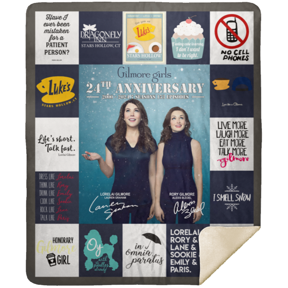Gilmore Girls TV Series Blanket, 24th Anniversary Fleece, Sherpa Blanket MSHM Premium Sherpa Blanket 50x60