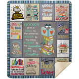 Book Lover Blanket, Gifts for Reading Lover Birthday Christmas Throw Blanket MSHM Premium Sherpa Blanket 50x60