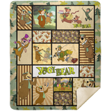 Yogi Bear Blankets, Jellystone Park Fleece Sherpa Blanket, Boo-Boo, Ranger Smith MSHM Premium Sherpa Blanket 50x60