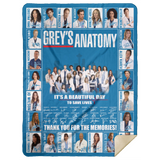 Grey's Anatomy Blanket, It’s A Beautiful Day To Save Lives Fleece, Sherpa Blanke MSHL Premium Sherpa Blanket 60x80