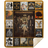 Yellowstone Dutton Ranch TV Series Blanket, Cowboys Fleece, Sherpa Blanket MSHM Premium Sherpa Blanket 50x60