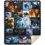 Toothless Dragon Blanket, How to Train Your Dragon Movies Fleece, Sherpa Blanket MSHM Premium Sherpa Blanket 50x60